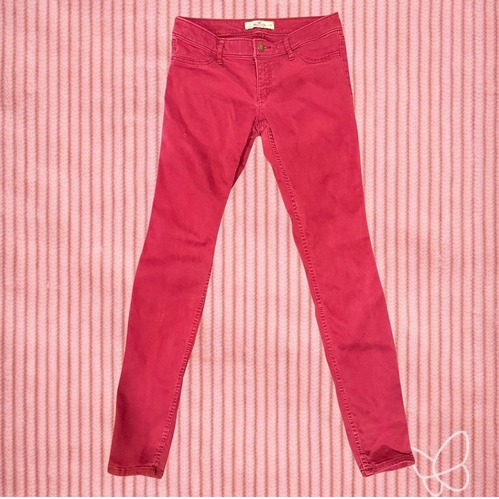 Hollister Original Women's Low‎ Rise Super Skinny Jeans Size 3 25 Red JeansY2K